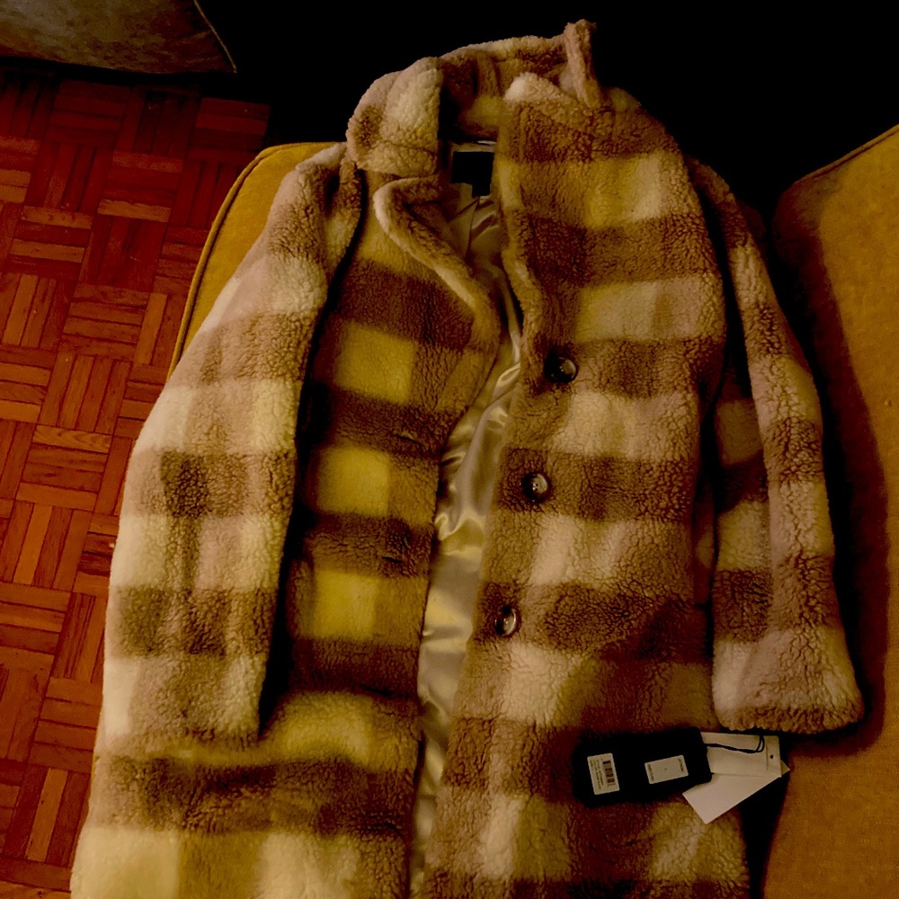 Checkered Bernardo pea coat